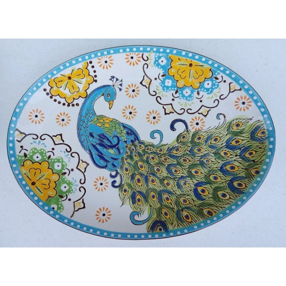 Peacock Platter By Artistic